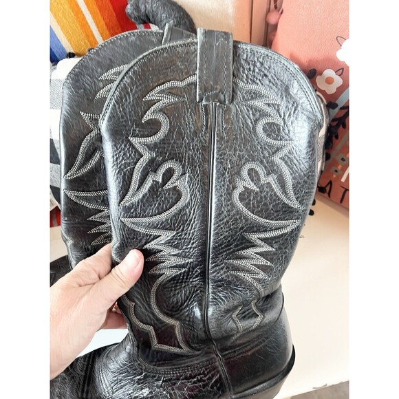 Larry Mahan Vintage Bullhide Round Toe Cowboy Boots Mens 10 D Western - Picture 4 of 14